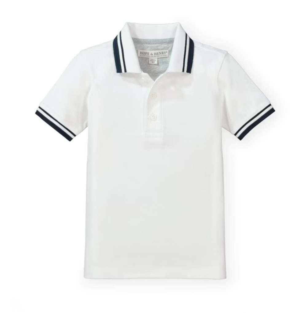 Hope & Henry Boys' Short Sleeve Pique Polo Size M